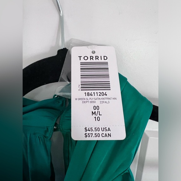 Torrid Satin Knot Front High Neck Tank - Picture 8 of 9